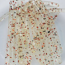 Load image into Gallery viewer, Color Code 0015 : Clear Plastic with Small and Fine Red, Small and Fine Orange, Small and Fine Black Glitter and Fine Gold Glitter