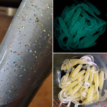 Load image into Gallery viewer, Color Code 0025 Tinted white plastic purple obake with fine gold and black glitter and glow