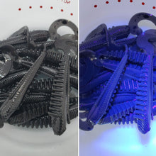 Load image into Gallery viewer, Color Code 0018: Black Magic - Black Plasitc with UV and Black Glitter (Jumping Jack) under UV light and Indoor light