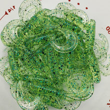 Load image into Gallery viewer, Color Code 0031 Clear Plastic with Fine Emerald Glitter, Fine Green Glitter, Black Glitter, and Gold Glitter