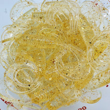 Load image into Gallery viewer, Color Code 0020: Clear Plastic with fine gold glitter and fine black glitter and UV