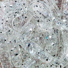 Load image into Gallery viewer, Color Code 0010 - Basic Color: Clear Plastic with Assorted Sized Silver and Black Glitter
