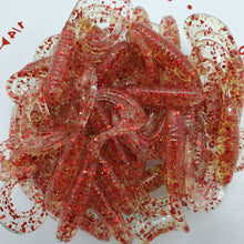 Load image into Gallery viewer, Color Code 0047: Clear Plastic with small and fine red glitter and gold glitter and holographic gold glitter