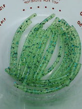 Load image into Gallery viewer, Color Code 0016: Emerald Plastic with Blue Green Obake; Our Special Blend of Green/Blue Glow; Assorted Sized Emerald Glitter, Blue Glitter, and Gold Glitter