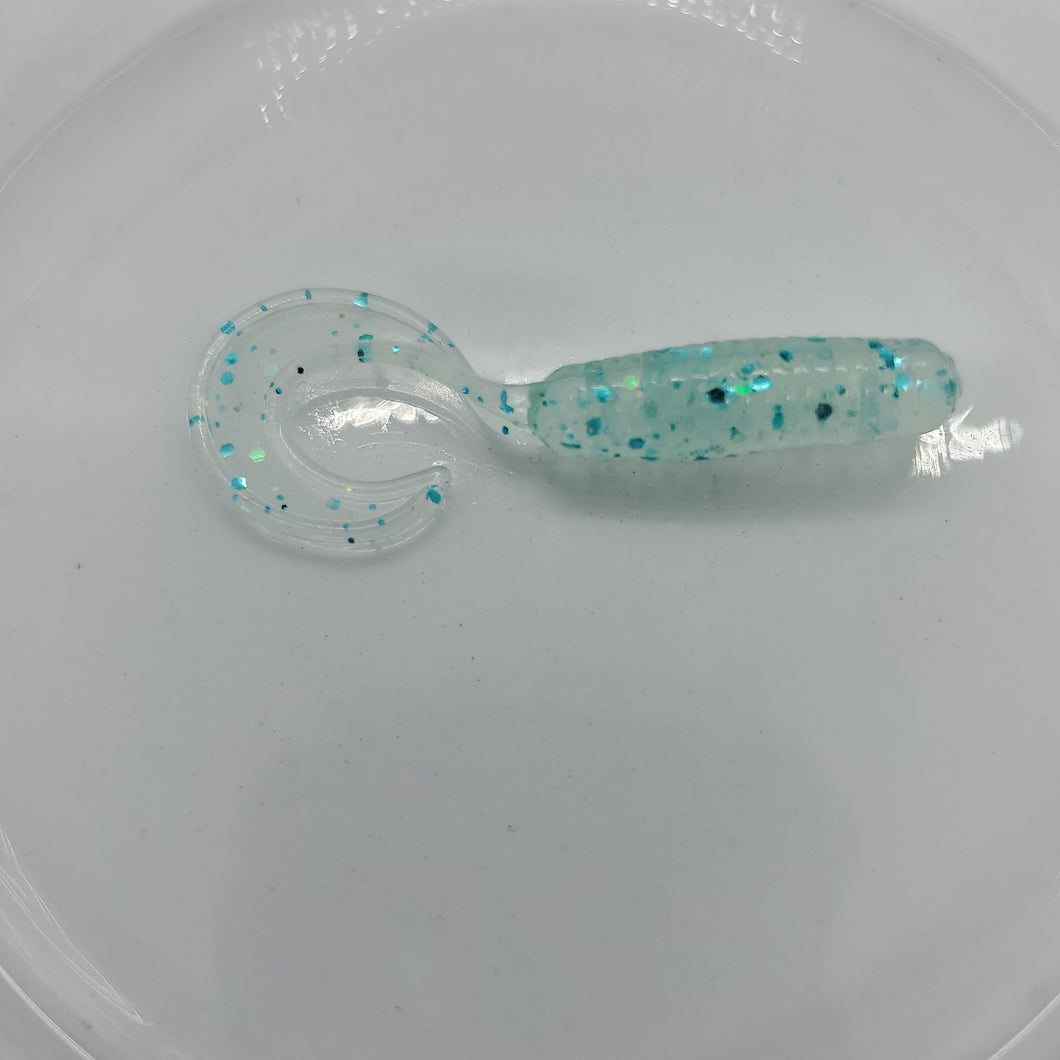 2.5 Inch Single Curlytail - Ice Nehu Glow (Color Code 0060) with Glow