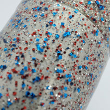 Load image into Gallery viewer, Color Code 0041:   4th of July Firecracker Version 5.0 - balanced fine and small blue, red, and silver glitter
