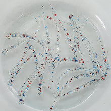 Load image into Gallery viewer, Da Fry in (Color Code 0041) 4th of July Firecracker Version 5.5 - Clear Soft Plastic with Balanced Red, Blue and Silver Glitter
